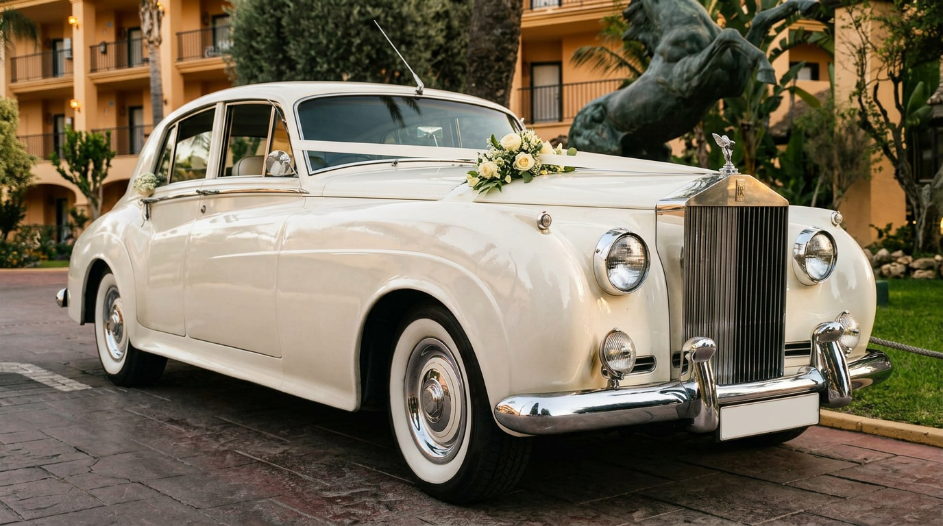 Rolls-Royce Silver Cloud in ivory — the classic arrival car